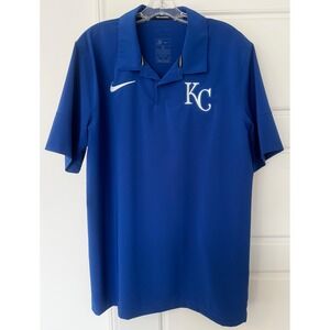 Nike MLB Kansas City Royals Authentic Collection Polo Shirt Blue Men XL Pristine